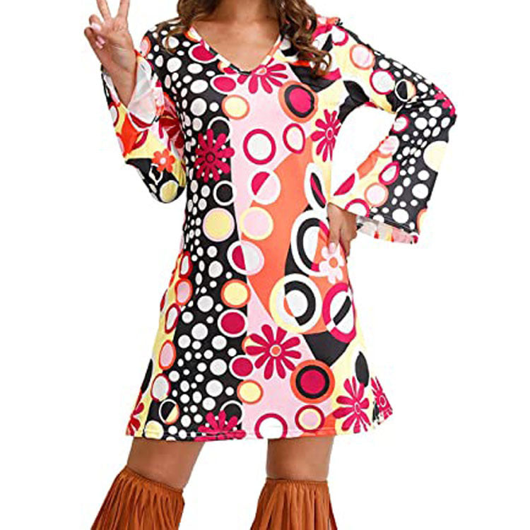 Robe imprimée hippie pour femme
