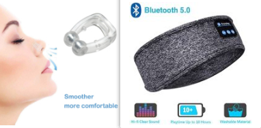 Casque de sommeil sans fil Bluetooth Bandeau mince doux élastique confortable écouteurs de musique masque pour les yeux pour dormeur latéral Sports