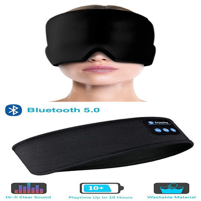 Casque de sommeil sans fil Bluetooth Bandeau mince doux élastique confortable écouteurs de musique masque pour les yeux pour dormeur latéral Sports