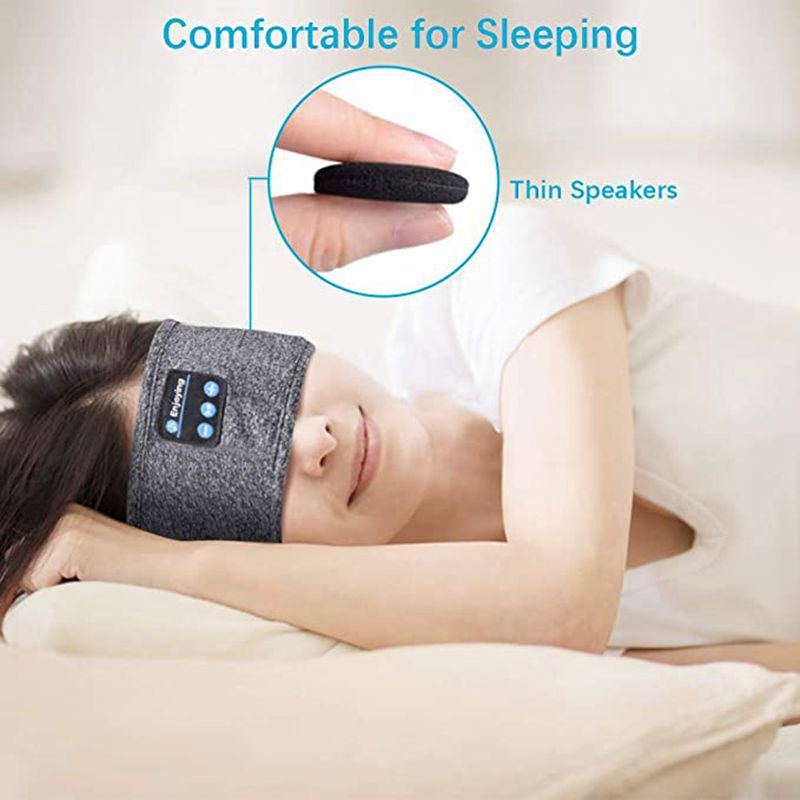 Casque de sommeil sans fil Bluetooth Bandeau mince doux élastique confortable écouteurs de musique masque pour les yeux pour dormeur latéral Sports