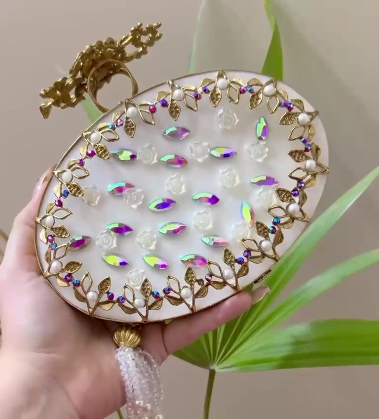 Luxury Trending Turkish Handmade Crystal Clutch Bag for Women – Elegant Evening Purse with Tassel, Gift-Ready Luxury Bag for Weddings &amp; Parties