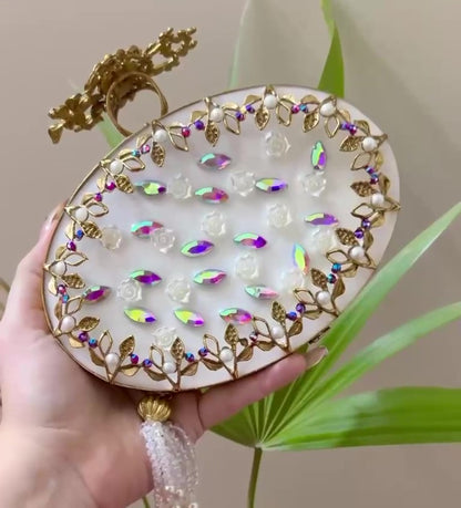 Luxury Trending Turkish Handmade Crystal Clutch Bag for Women – Elegant Evening Purse with Tassel, Gift-Ready Luxury Bag for Weddings &amp; Parties