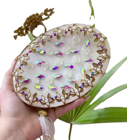 Luxury Trending Turkish Handmade Crystal Clutch Bag for Women – Elegant Evening Purse with Tassel, Gift-Ready Luxury Bag for Weddings &amp; Parties