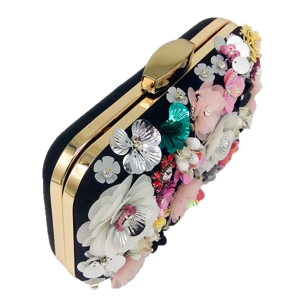 Flower Beaded Banquet Bag Party Clutch Original-Money Guarantee by Amafhha.Shop
