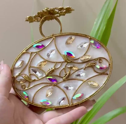 Authentic Turkish Craftsmanship for Women-Compact & Functional-Elegant Evening Purse with Beaded Tassel | Luxury Gift-Ready Bag for Weddings, Parties & Events