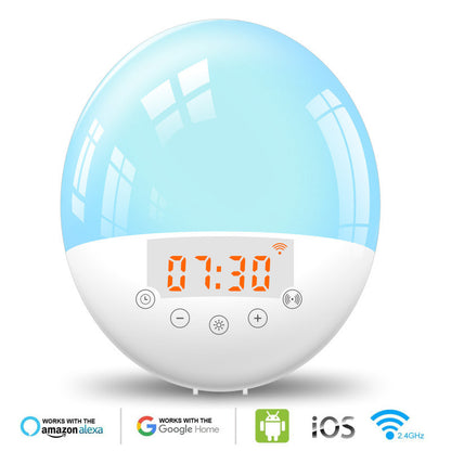 WiFi Voice Control Intelligent Alarm Clock, Sunrise Natural Wake-up Light-U