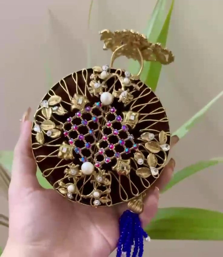 Turkish Handmade Crystal Clutch | Women’s Luxury Evening Bag with Tassel | Perfect for Weddings & Gifts