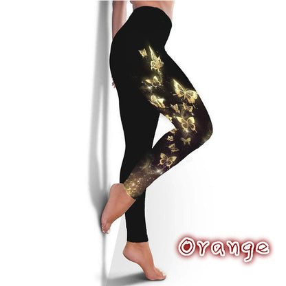 Butterfly Digital Printing Sports Yoga Fitness Slim Leggings