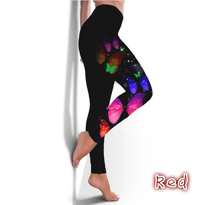 Butterfly Digital Printing Sports Yoga Fitness Slim Leggings