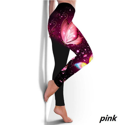 Butterfly Digital Printing Sports Yoga Fitness Slim Leggings