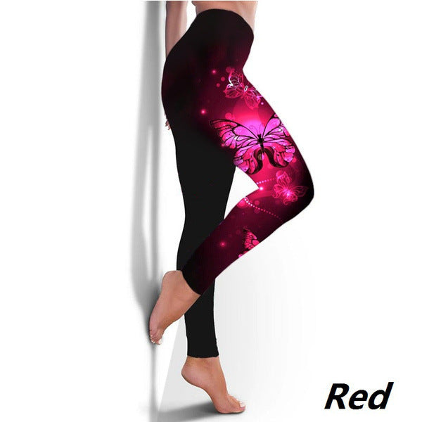 Butterfly Digital Printing Sports Yoga Fitness Slim Leggings