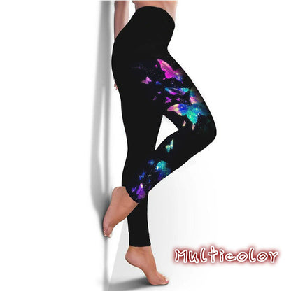 Butterfly Digital Printing Sports Yoga Fitness Slim Leggings