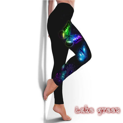 Butterfly Digital Printing Sports Yoga Fitness Slim Leggings