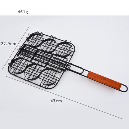 Small Hamburger Non-Stick Grill Basket Tool Single Patty Press Mini Burger Press Set Meatball Burger Basket Set BBQ Accessories