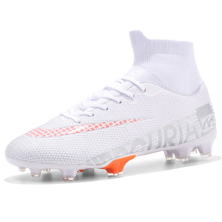 Men Soccer Shoes  High Ankle Football Boots Cleats Grass Training