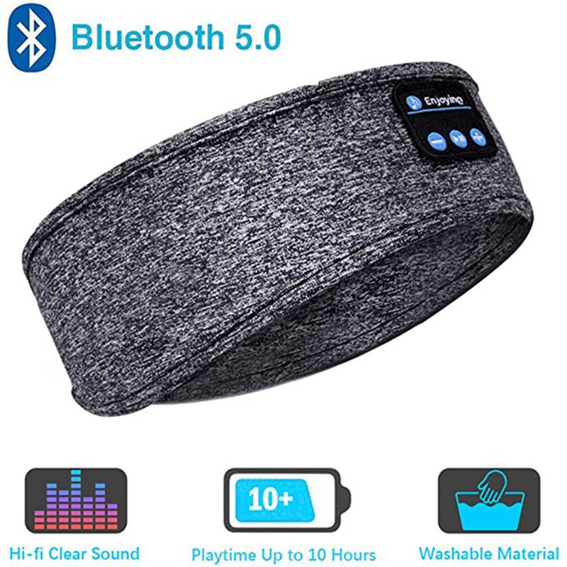 Casque de sommeil sans fil Bluetooth Bandeau mince doux élastique confortable écouteurs de musique masque pour les yeux pour dormeur latéral Sports