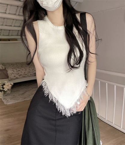 Women's Pure Color Halter Strap Elegant Knitted Sleeveless Top