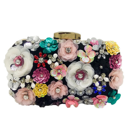 Flower Beaded Banquet Bag Party Clutch Original-Money Guarantee by Amafhha.Shop
