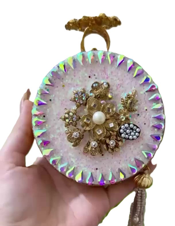 Authentic Turkish Craftsmanship for Women-Compact & Functional-Elegant Evening Purse with Beaded Tassel | Luxury Gift-Ready Bag for Weddings, Parties & Events