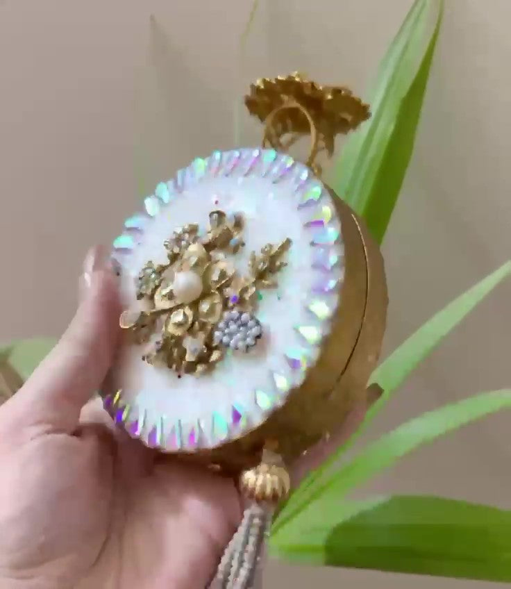 Authentic Turkish Craftsmanship for Women-Compact & Functional-Elegant Evening Purse with Beaded Tassel | Luxury Gift-Ready Bag for Weddings, Parties & Events