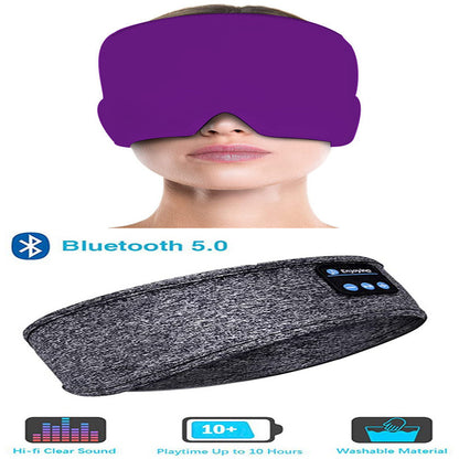 Casque de sommeil sans fil Bluetooth Bandeau mince doux élastique confortable écouteurs de musique masque pour les yeux pour dormeur latéral Sports