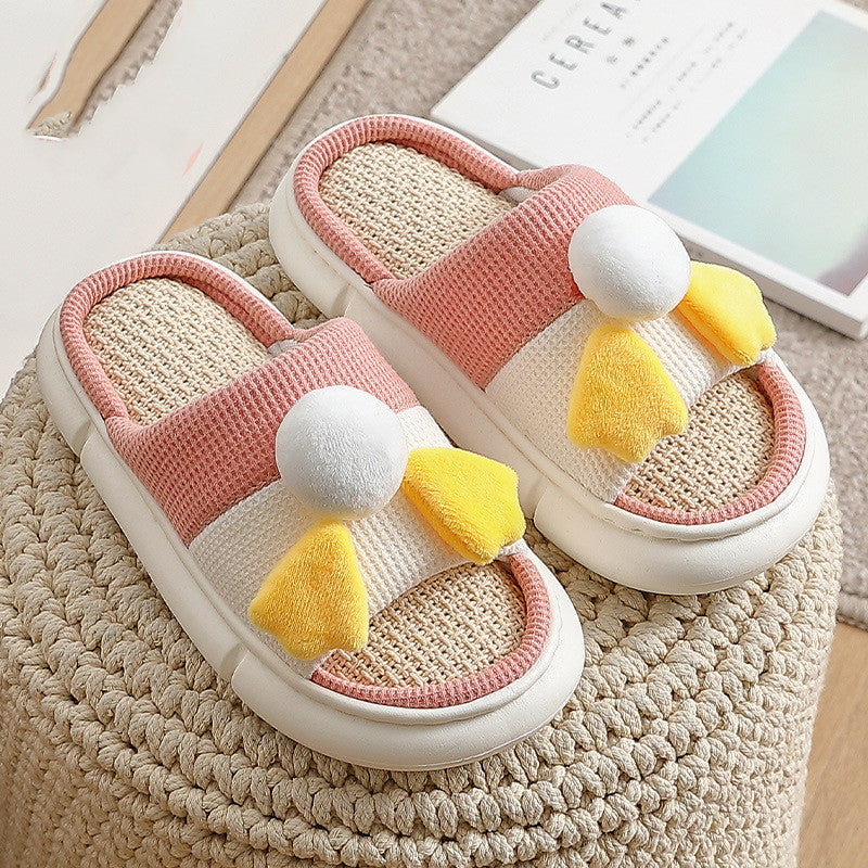 Cotton Linen Slippers, Deodorant, Home Indoor Guest Non-slip Men And Women Couples Thick Soft Bottom Summer