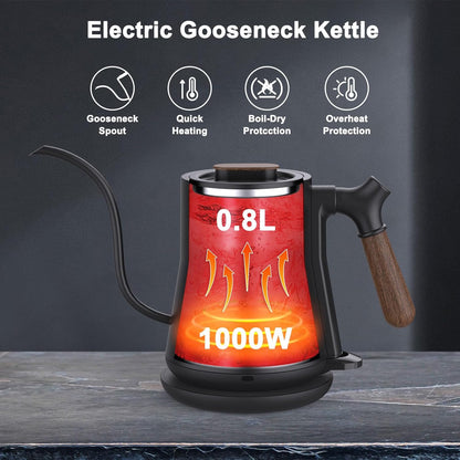 Gooseneck Electric Kettle, Pour Over Coffee Kettle Hot Water Tea Kettle,Stainless Steel Inner With Leak Proof Design,Rapid Heating, Auto Shutoff- Free Shipping