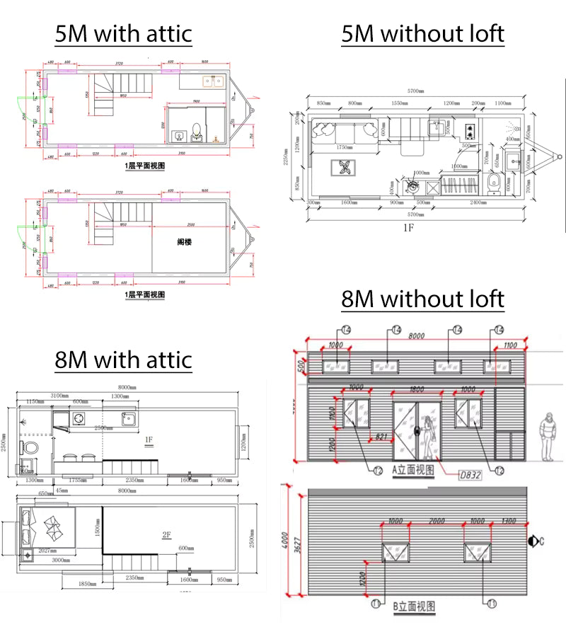 Modern Luxury & Comfortable Long Life 20 Feet & 40 Feet House On Wheels Shipping Container Homes Movable Prefabricated Green House