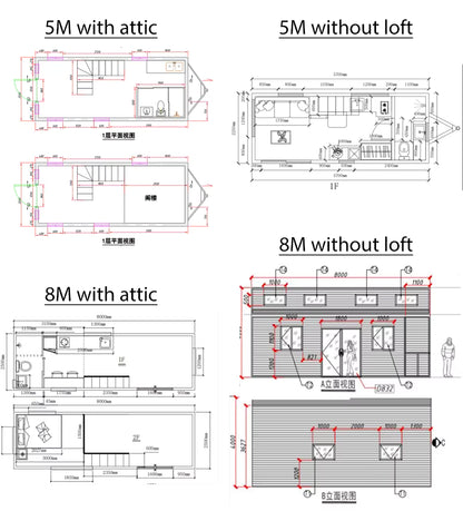 Modern Luxury & Comfortable Long Life 20 Feet & 40 Feet House On Wheels Shipping Container Homes Movable Prefabricated Green House