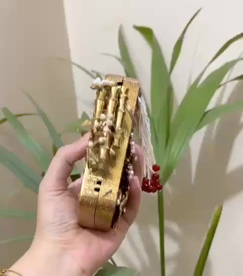 Authentic Turkish Craftsmanship for Women-Compact & Functional-Elegant Evening Purse with Beaded Tassel | Luxury Gift-Ready Bag for Weddings, Parties & Events