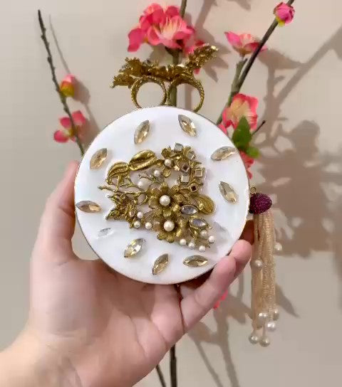 Authentic Turkish Craftsmanship for Women-Compact & Functional-Elegant Evening Purse with Beaded Tassel | Luxury Gift-Ready Bag for Weddings, Parties & Events,