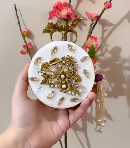 Authentic Turkish Craftsmanship for Women-Compact & Functional-Elegant Evening Purse with Beaded Tassel | Luxury Gift-Ready Bag for Weddings, Parties & Events,