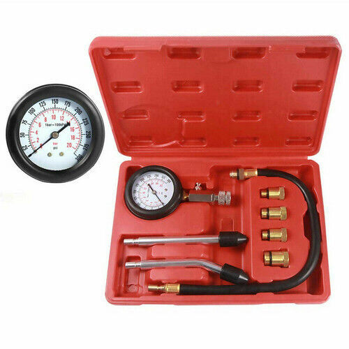 Petrol Engine Cylinder Pressure Tester For Car Compression Test Gauge Kit Set UK