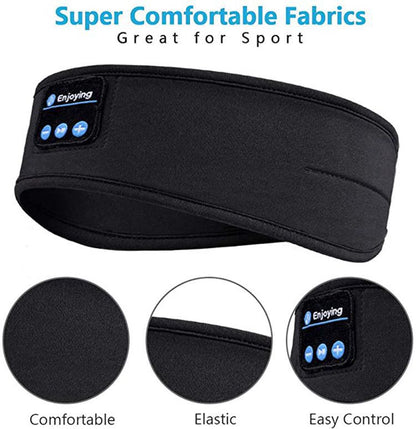 Casque de sommeil sans fil Bluetooth Bandeau mince doux élastique confortable écouteurs de musique masque pour les yeux pour dormeur latéral Sports