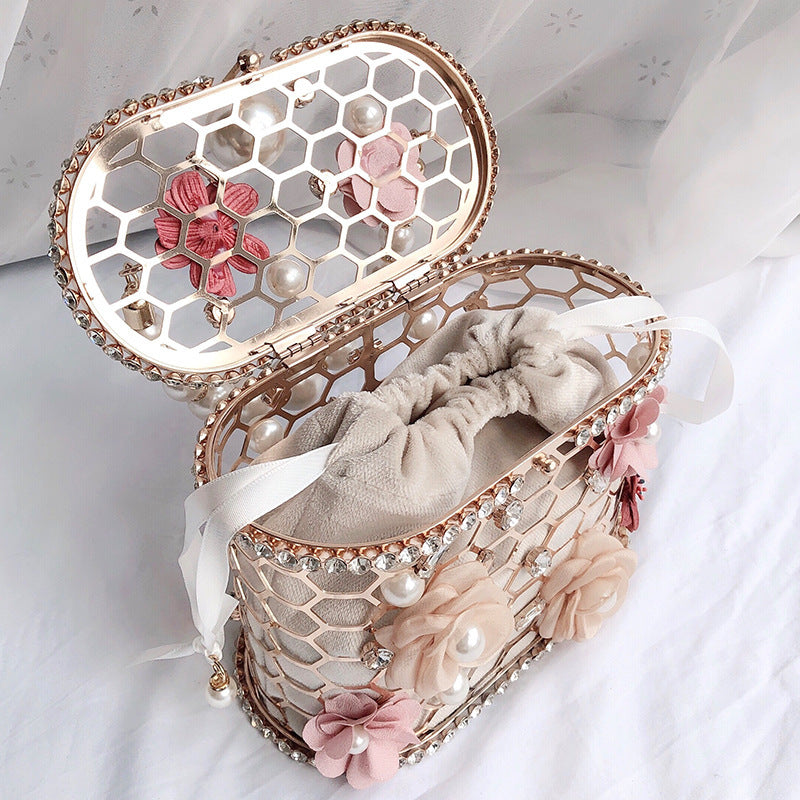 Elegant Pearl Flower Cage Handbag – Chic & amp; Glamorous Original Branded by Amafhha.Shop