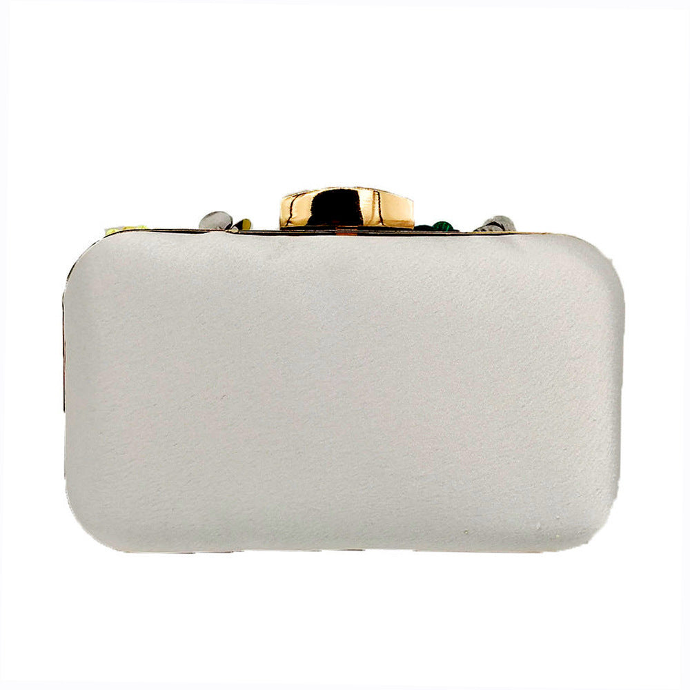 Flower Beaded Banquet Bag Party Clutch Original-Money Guarantee by Amafhha.Shop