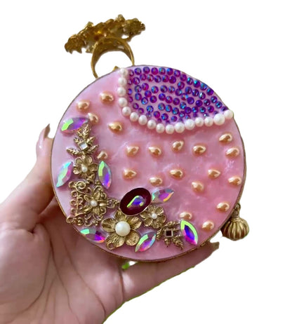 Turkish Handmade Women’s Clutch Bag – Luxury Crystal Purse with Tassel, Elegant Gift for Wedding, Evening & Special Events