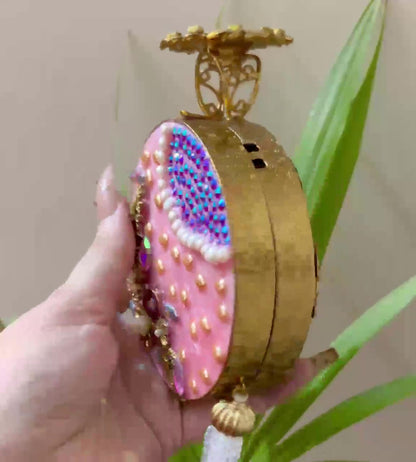 Turkish Handmade Women’s Clutch Bag – Luxury Crystal Purse with Tassel, Elegant Gift for Wedding, Evening & Special Events