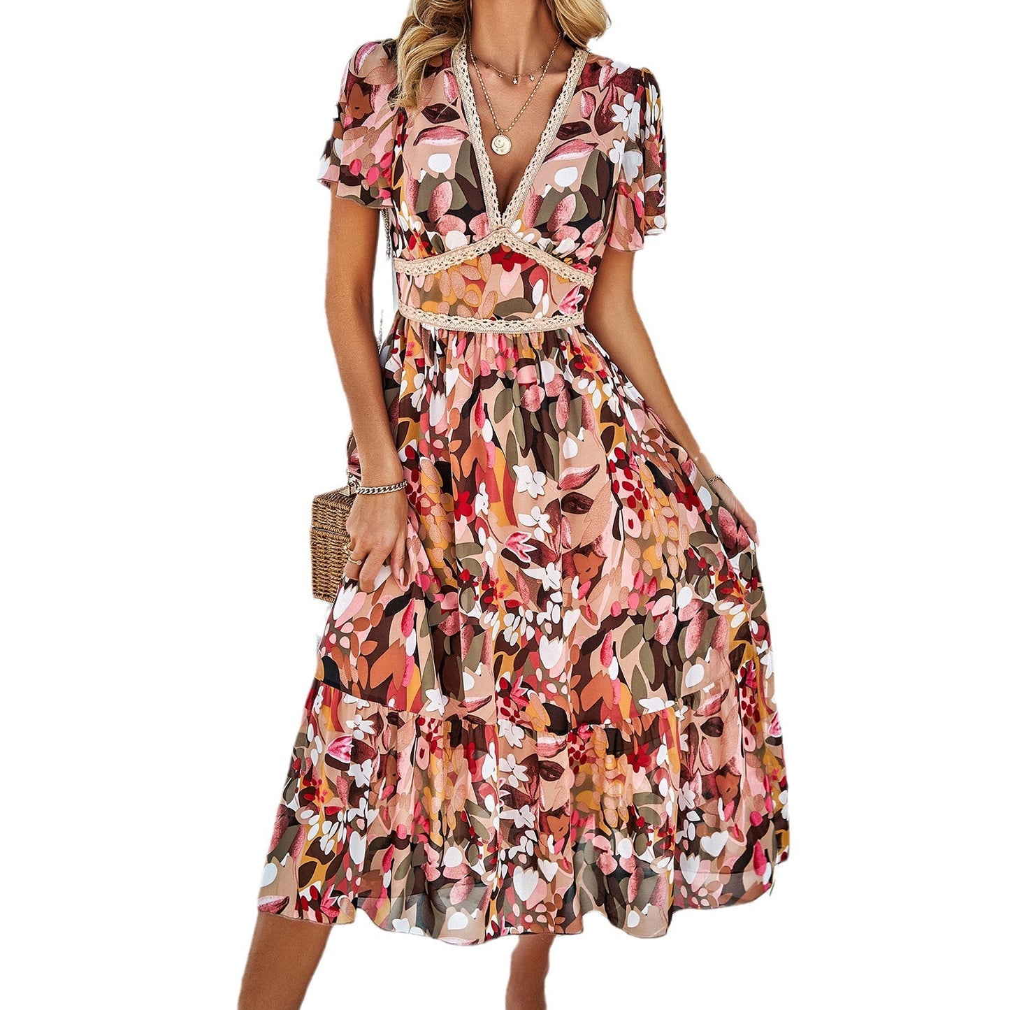 Women's Clothing Holiday Floral Print Dress