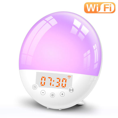 WiFi Voice Control Intelligent Alarm Clock, Sunrise Natural Wake-up Light-U