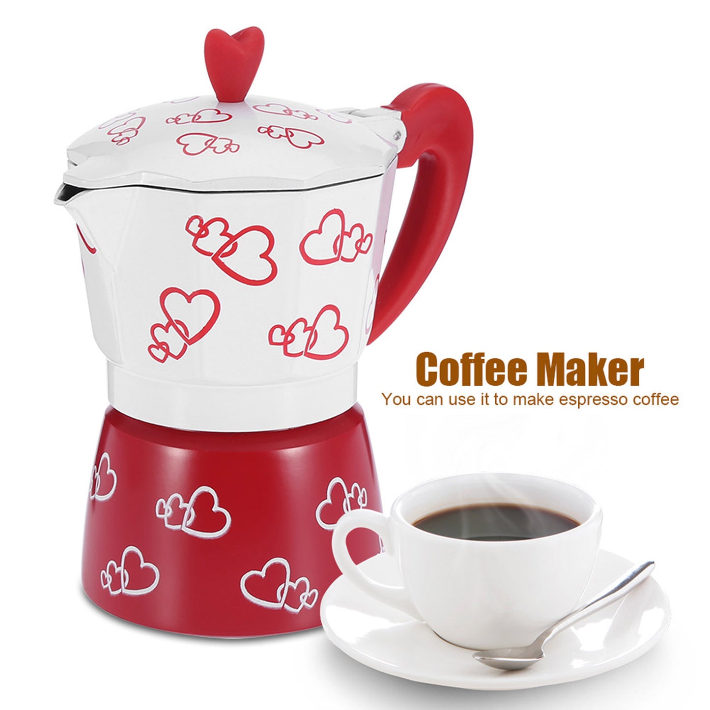 Aluminum Durable Coffee Maker Kettle Pot Household Office(S)-For USA Customers only