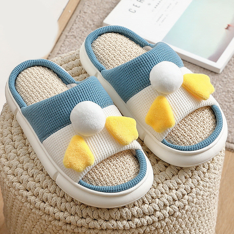 Cotton Linen Slippers, Deodorant, Home Indoor Guest Non-slip Men And Women Couples Thick Soft Bottom Summer