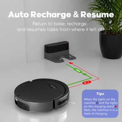 Robot Vacuum And Mop, 3 In 1 Combo Cleaner For Home With Pet Hair And Hard Floor, 5000Pa Suction, 120 Mins Run Time,Self-Charging,Super Thin Body-US