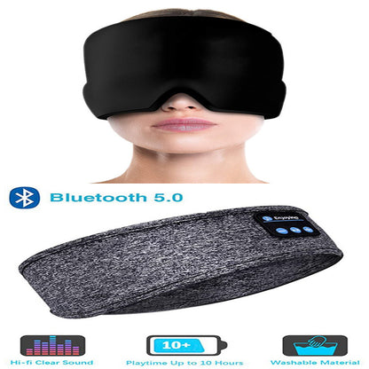 Casque de sommeil sans fil Bluetooth Bandeau mince doux élastique confortable écouteurs de musique masque pour les yeux pour dormeur latéral Sports