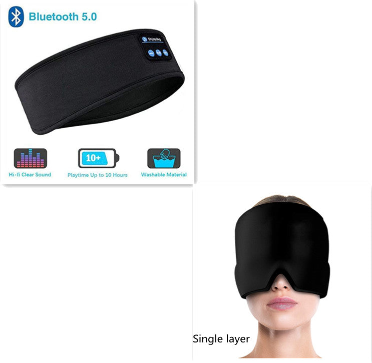 Casque de sommeil sans fil Bluetooth Bandeau mince doux élastique confortable écouteurs de musique masque pour les yeux pour dormeur latéral Sports