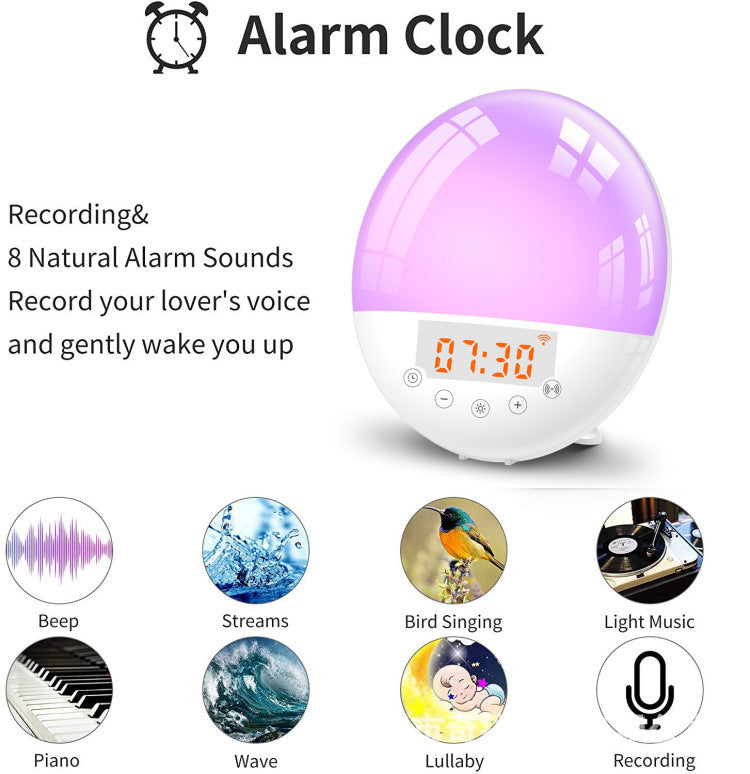 WiFi Voice Control Intelligent Alarm Clock, Sunrise Natural Wake-up Light-U