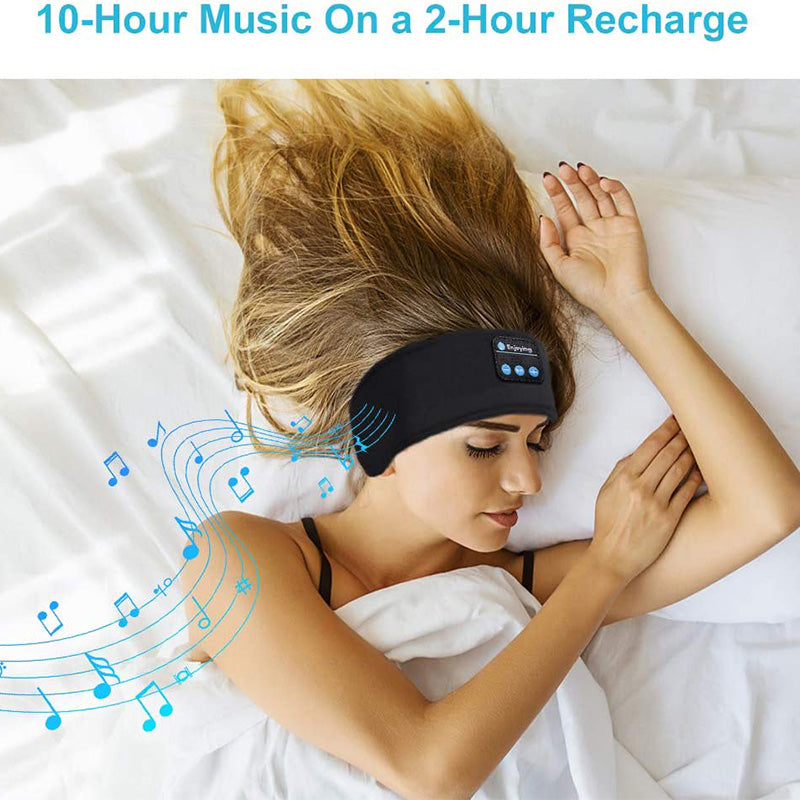 Casque de sommeil sans fil Bluetooth Bandeau mince doux élastique confortable écouteurs de musique masque pour les yeux pour dormeur latéral Sports