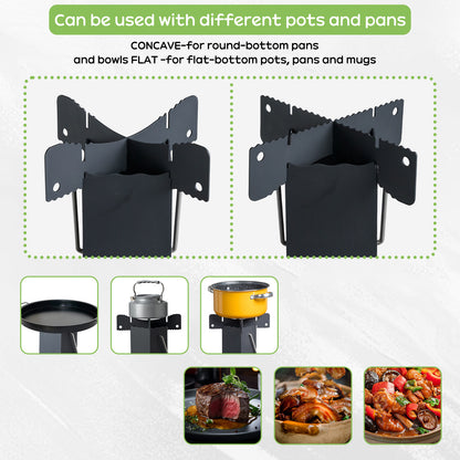 Black Wrought Iron Panels, Camping Stove