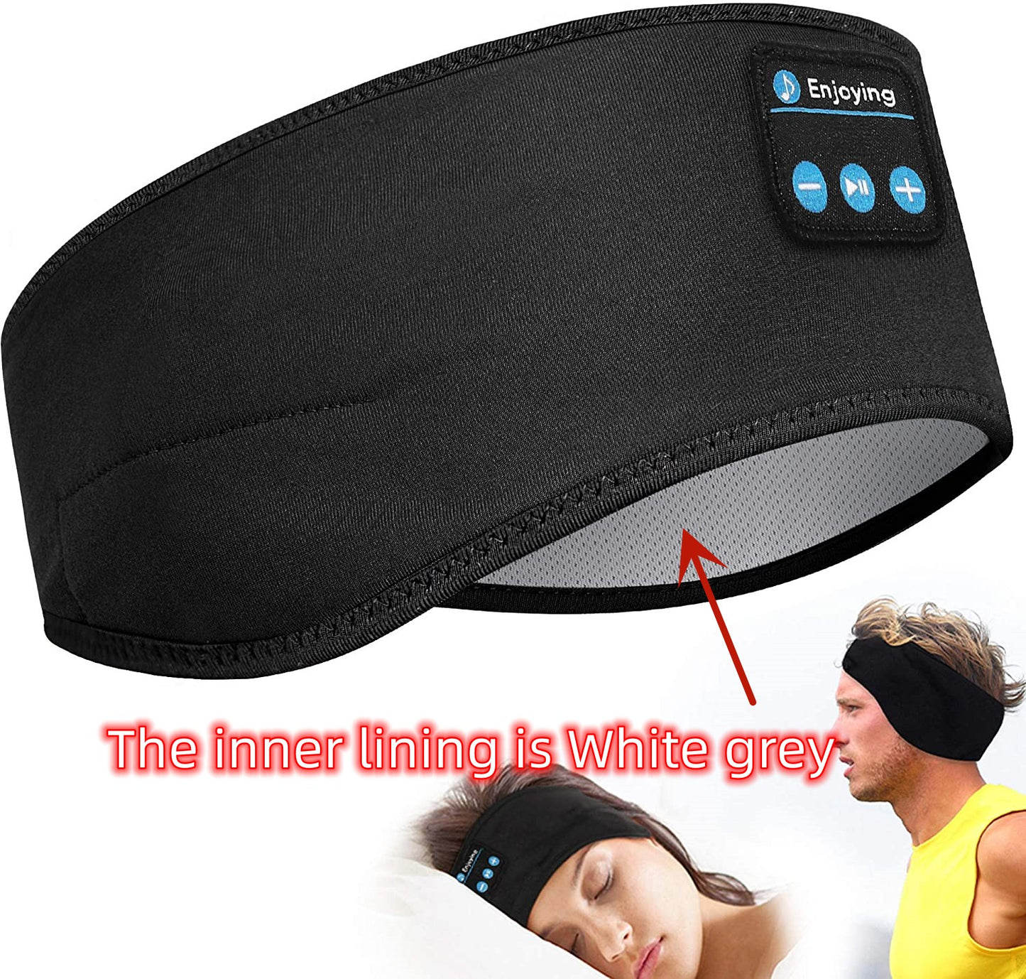 Casque de sommeil sans fil Bluetooth Bandeau mince doux élastique confortable écouteurs de musique masque pour les yeux pour dormeur latéral Sports