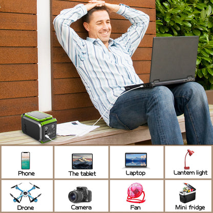 110V Camping Power Station,148Wh 200 W Solar Generator,40000mAh Emergency Power Supply Home Battery Backup For Camping